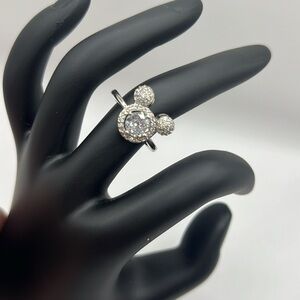 Mouse Ears Rhinestone Adjustable Ring